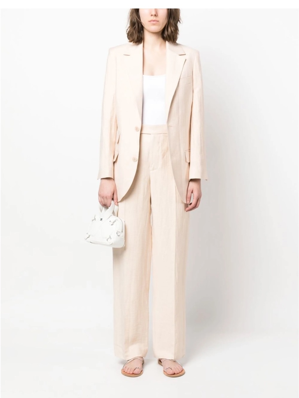 $698 Zadig & Voltaire notched lapels linen blend blazer jacket NWT
